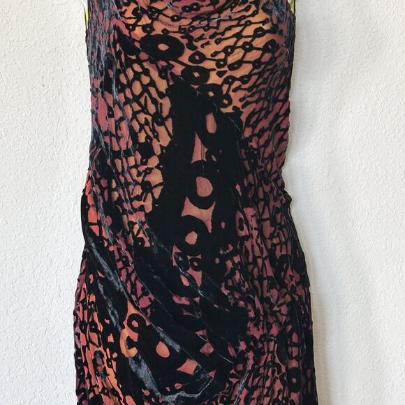 NWT Diane Von Furstenberg 2 Elliso Devore Velvet Sleeveless sheath Dress - Picture 14 of 16